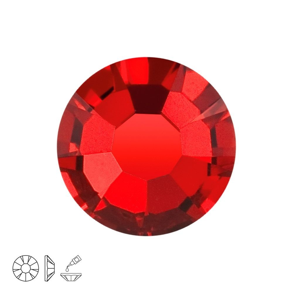 PRECIOSA a.s. Preciosa MC nalepovací šatonová růže MAXIMA SS16 Siam - 24 ks