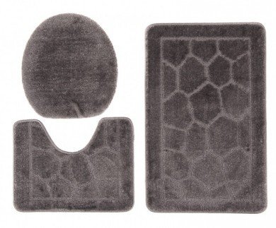 Sada koupelnových koberečků MONO 1147 tmavě šedý 6203 3PC BRUK