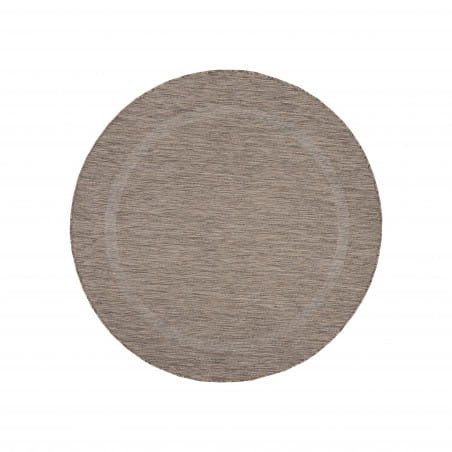 Šňůrkový koberec Relax ramka hnědý, kruh