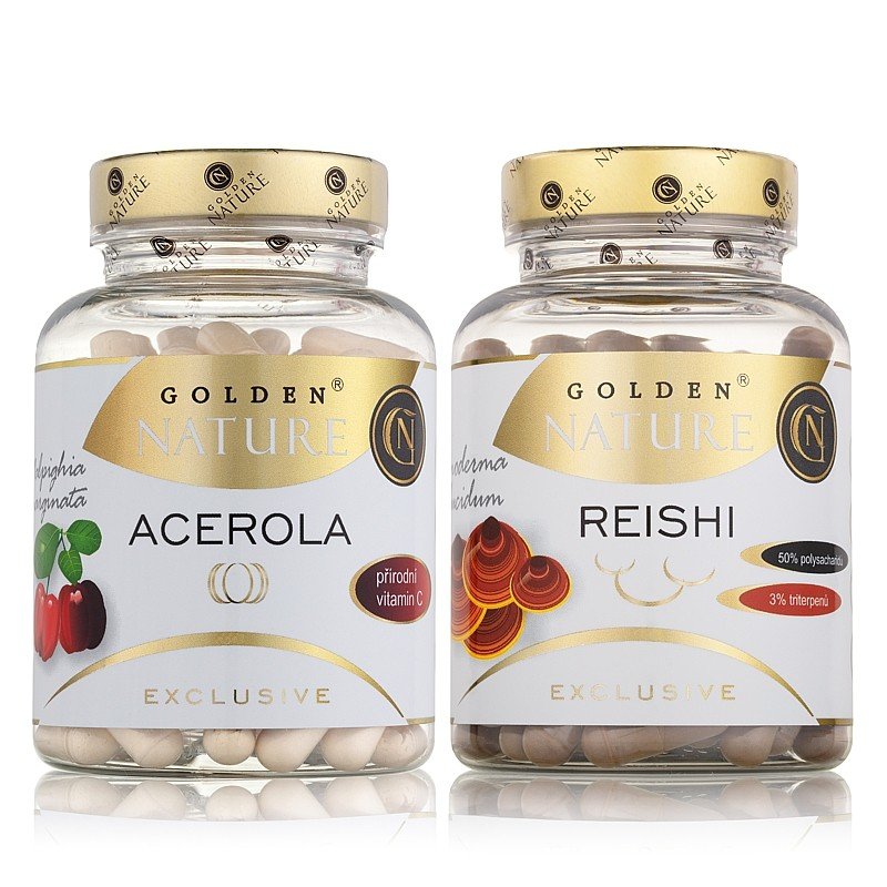 GN Exclusive Acerola 100 cps. +  Reishi 100 cps. - Golden Nature