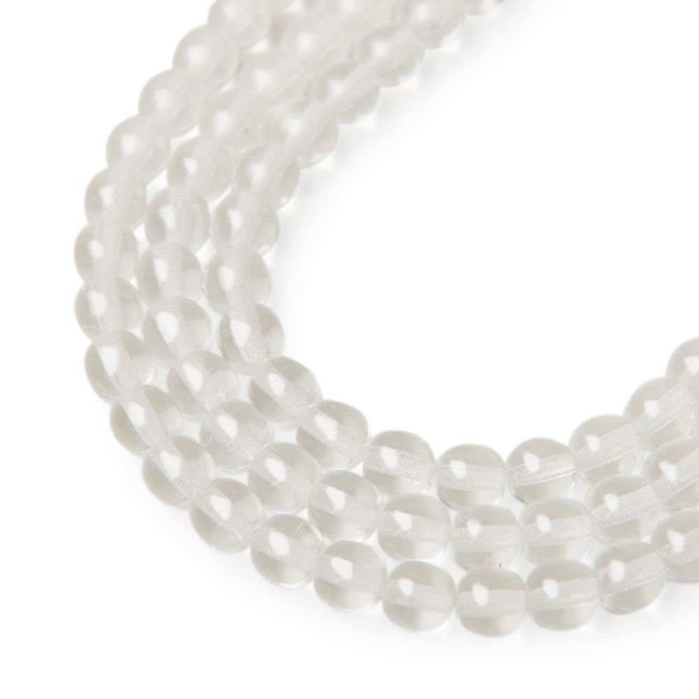 Skleněné mačkané kuličky 6mm Crystal - 150 ks