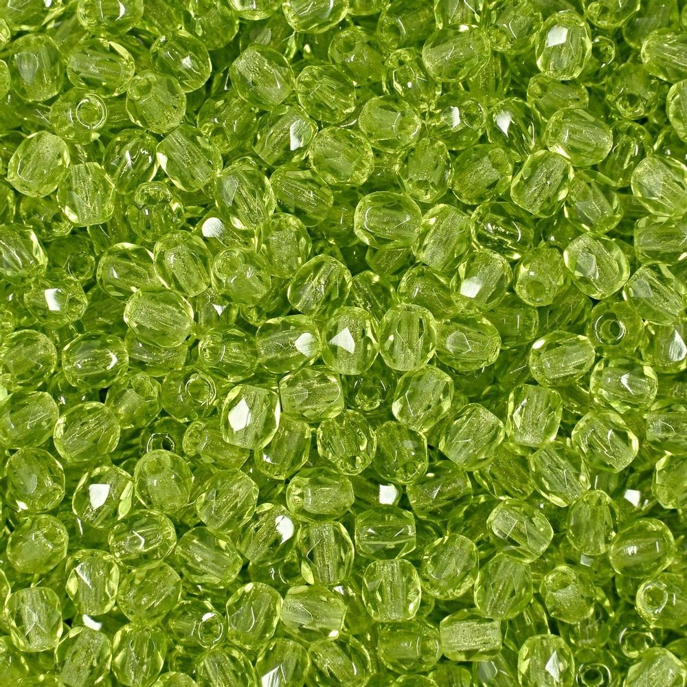 Broušené korálky 3mm Olivine - 300 ks