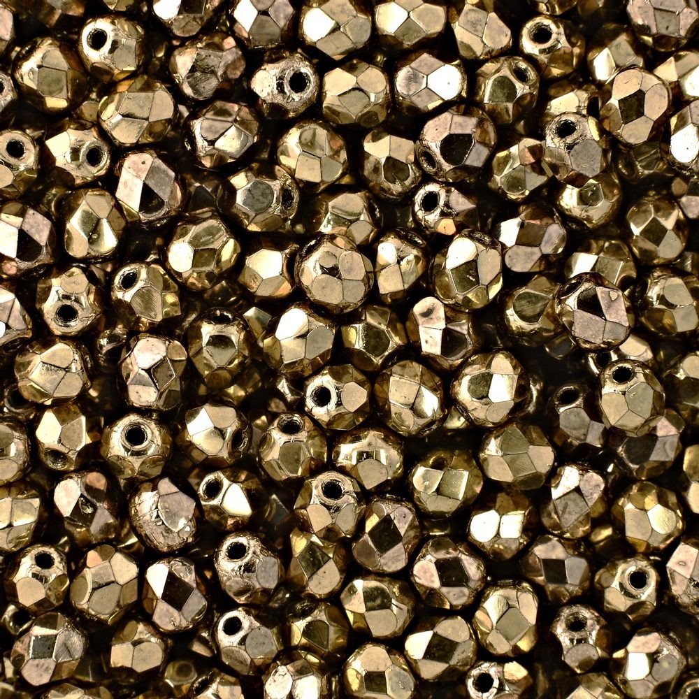 Broušené korálky 4mm Gold Bronze - 225 ks