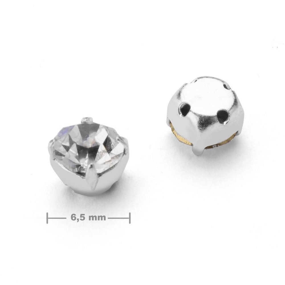 Našívací šaton v kotlíku ss30/6,5mm Crystal - 30 ks