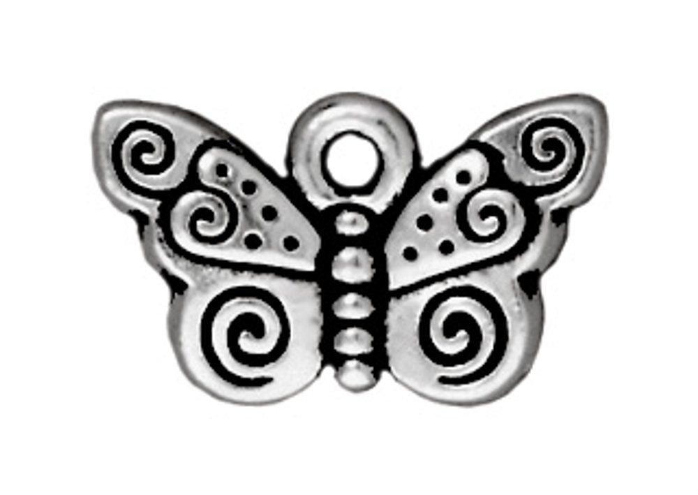 TierraCast přívěsek Spiral Butterfly starostříbrný - 1 ks