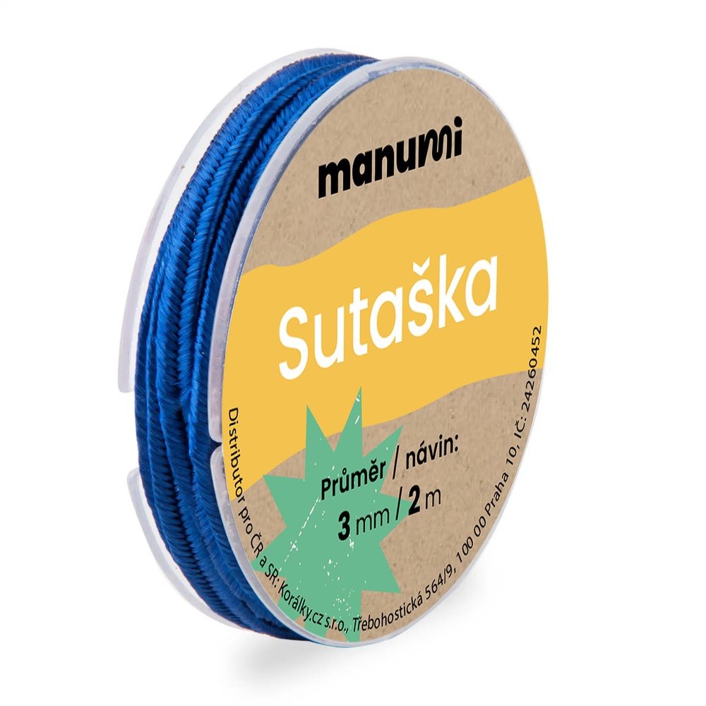 Manumi Sutaška 3mm/2m modrá - 1 ks