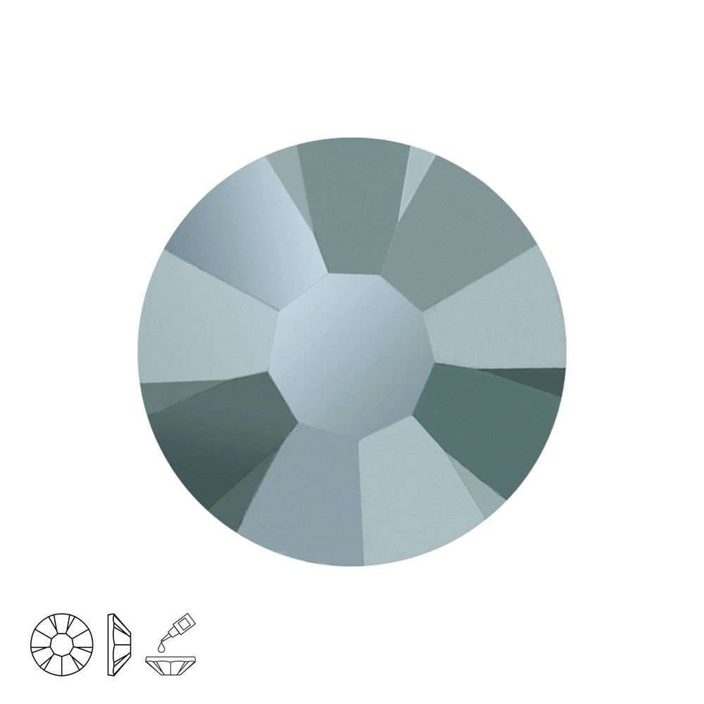 PRECIOSA a.s. Preciosa MC nalepovací šatonová růže MAXIMA SS16 Jet Hematite - 24 ks