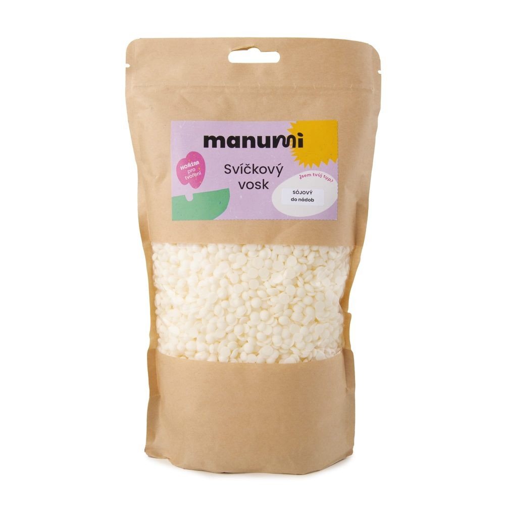 Manumi sójový vosk na svíčky do skla, keramiky a nádob - 1 balení