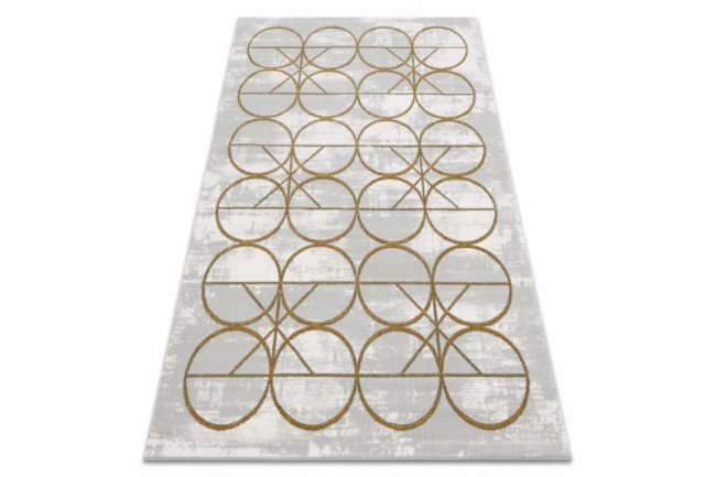 Koberec EMERALD exkluzivní 1010 glamour, styl kruhy krém/zlatý