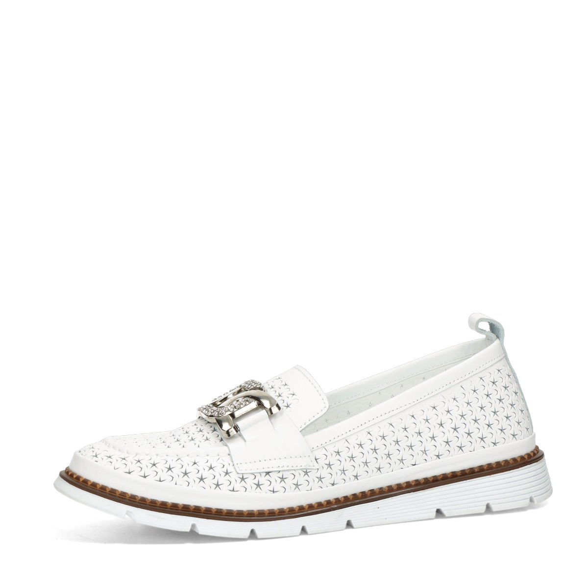 ETIMEĒ dámské kožené polobotky - bílé - 36