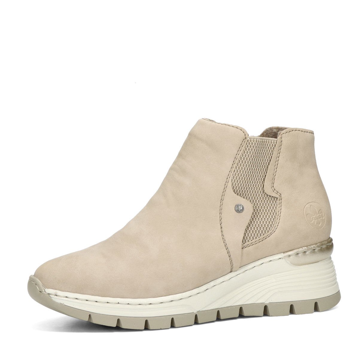 Rieker dámské módní kotníkové kozačky na zip - béžové - 36