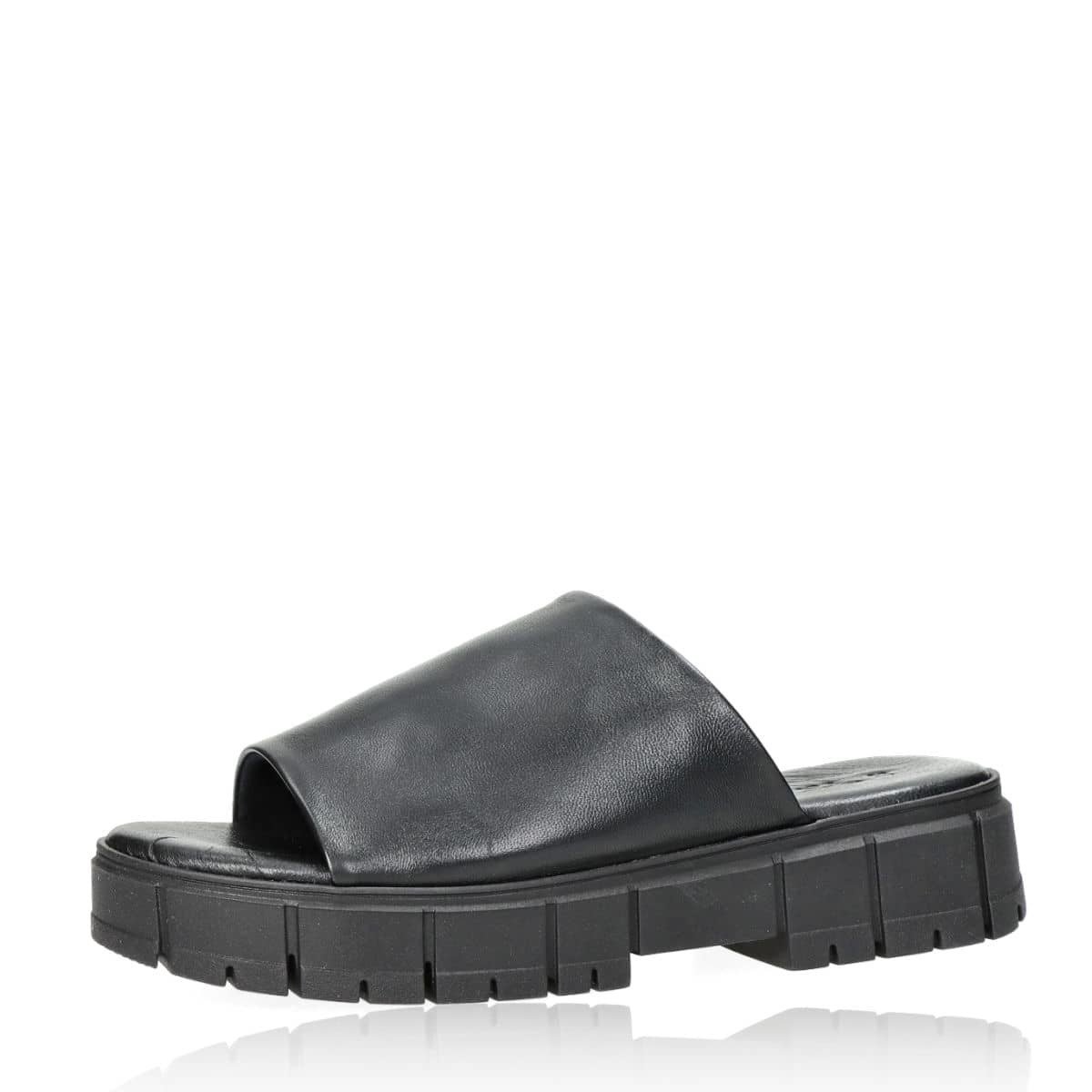 Tamaris dámské kožené pantofle na hrubé podrážce  - černé - 36