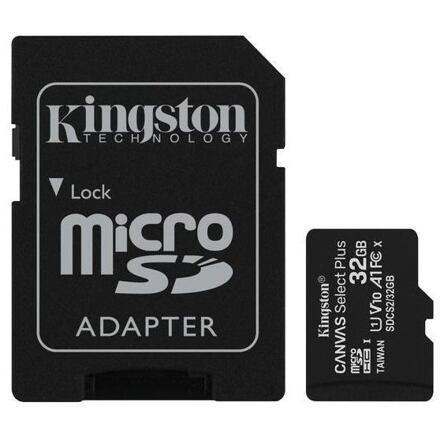 Kingston MicroSDHC karta 32GB Canvas Select Plus 100R A1 C10 Card + SD adaptér
