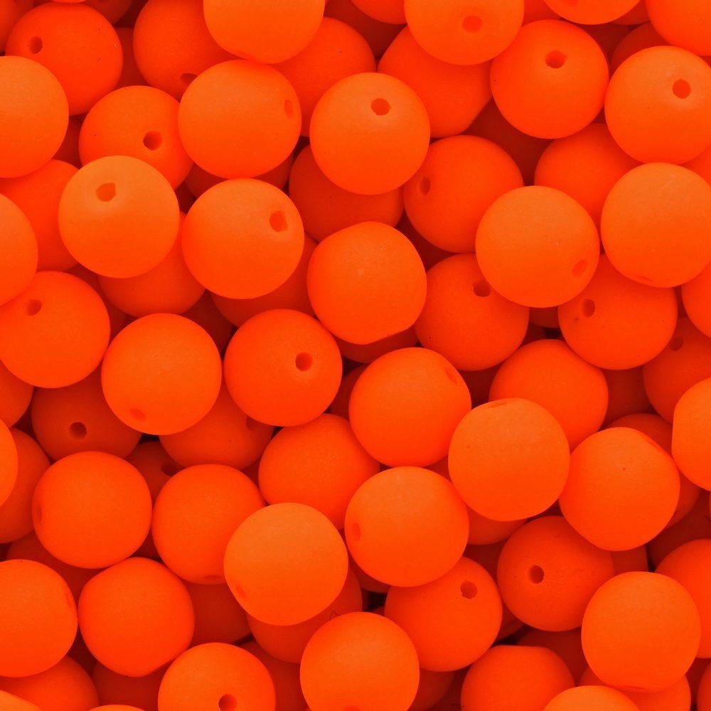 Estrela Mačkané korálky Estrela NEON 6mm oranžové - 30 ks