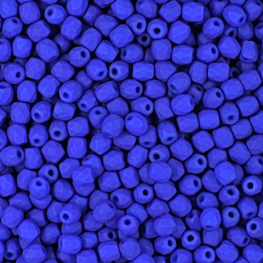 Broušené korálky 3mm Neon Ocean Blue - 300 ks