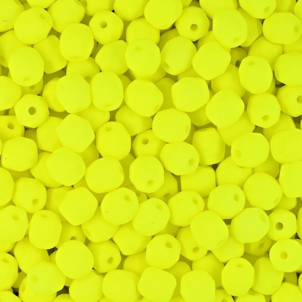 Broušené korálky 4mm Neon Yellow - 225 ks