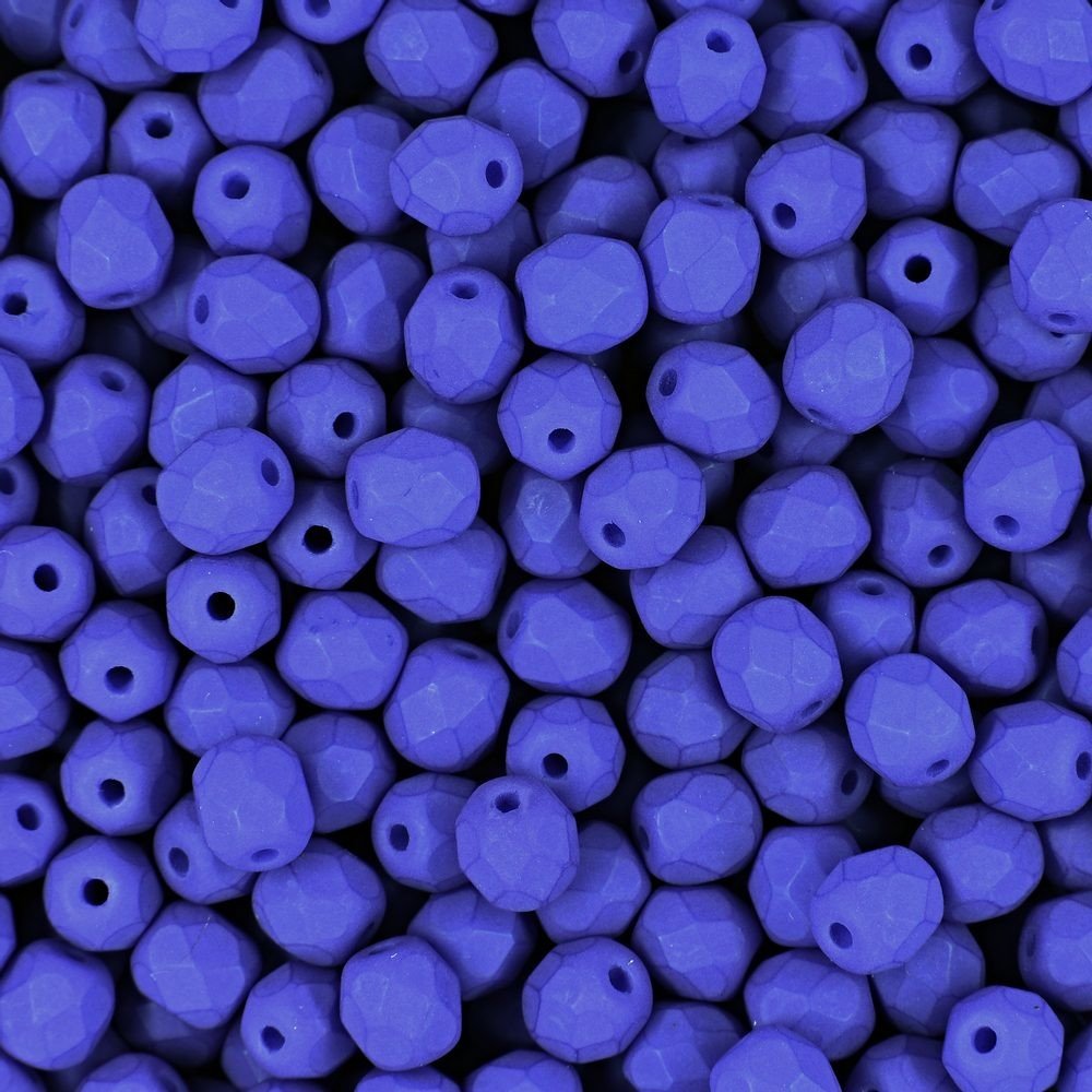 Broušené korálky 4mm Neon Ocean Blue - 225 ks