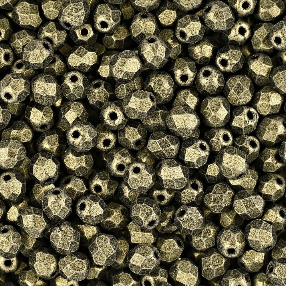 Broušené korálky 4mm Metallic Suede Gold - 225 ks