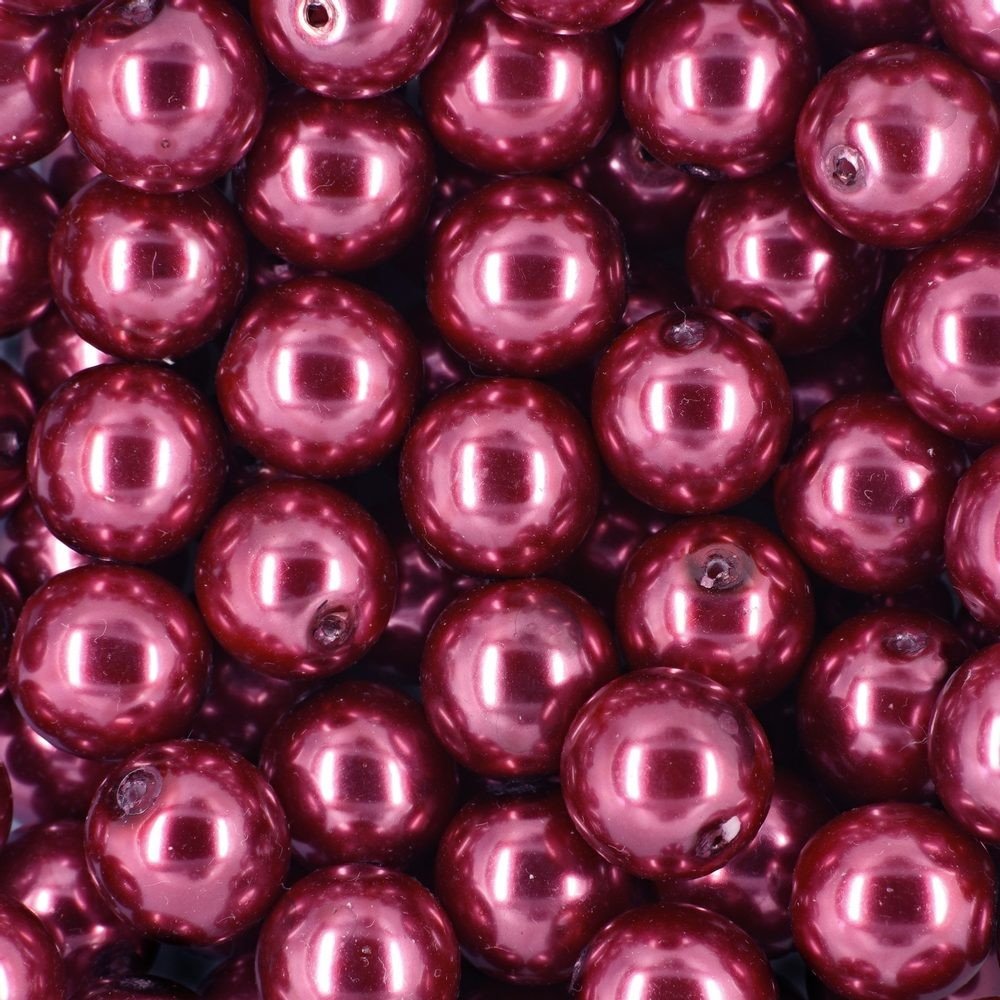 Voskové perle 12mm bordo - 15 ks