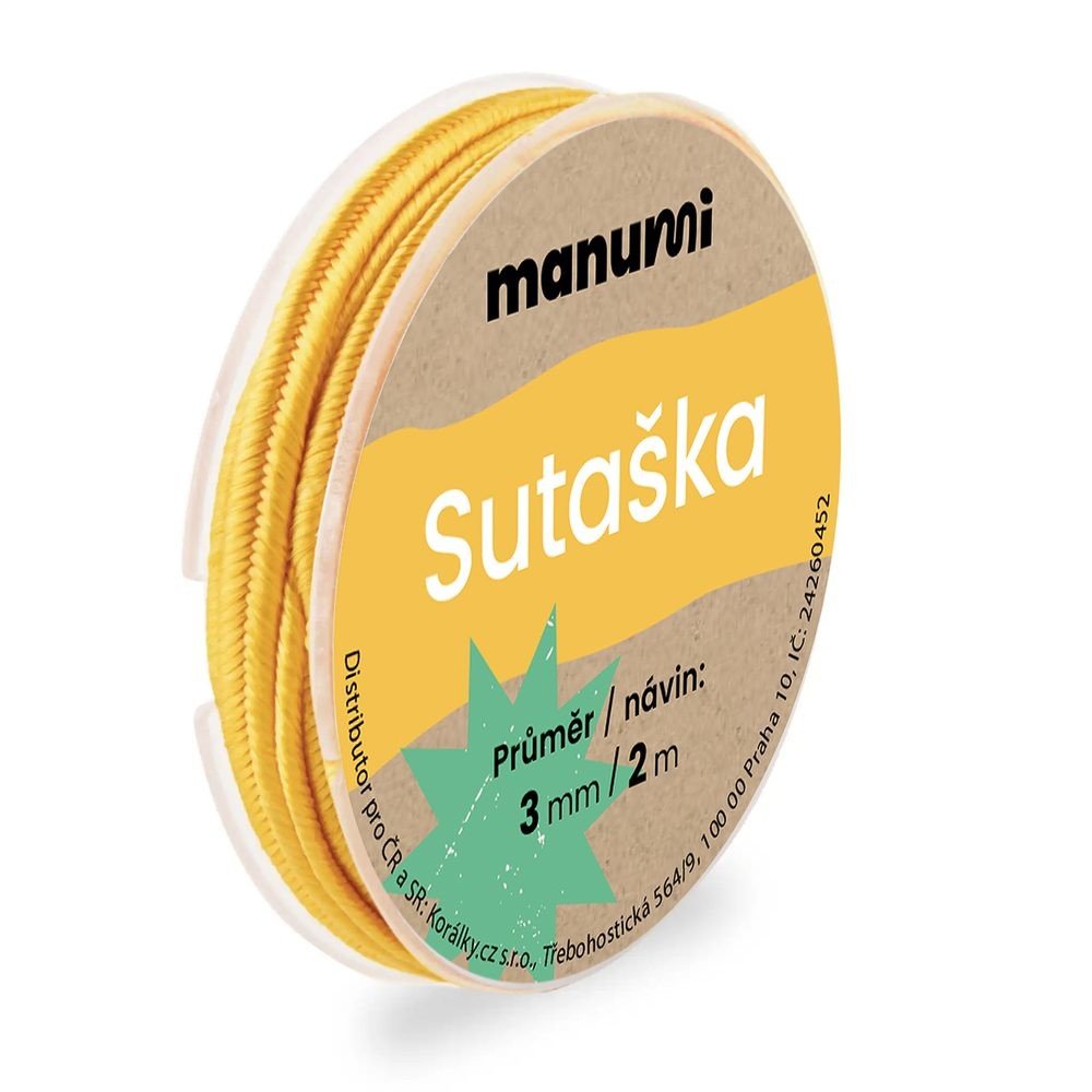 Manumi Sutaška 3mm/2m žlutý okr - 1 ks