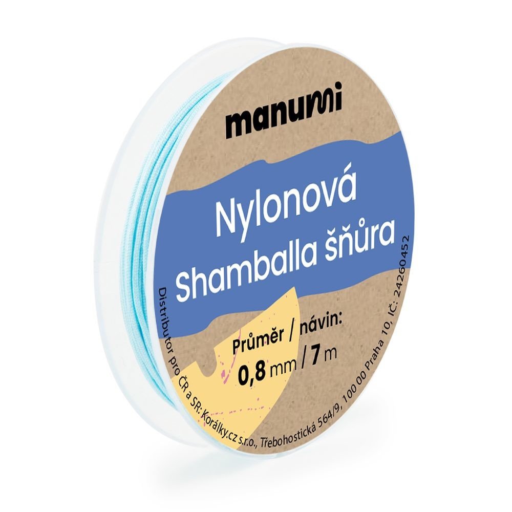 Manumi Nylonová šňůrka na Shamballa náramky 0,8mm/7m světle modrá č.35 - 1 ks