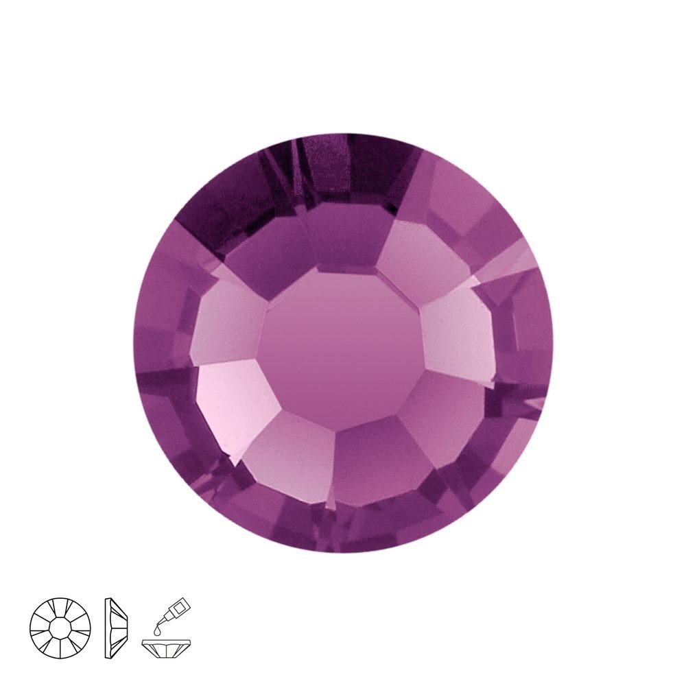 PRECIOSA a.s. Preciosa MC nalepovací šatonová růže MAXIMA SS16 Amethyst - 24 ks