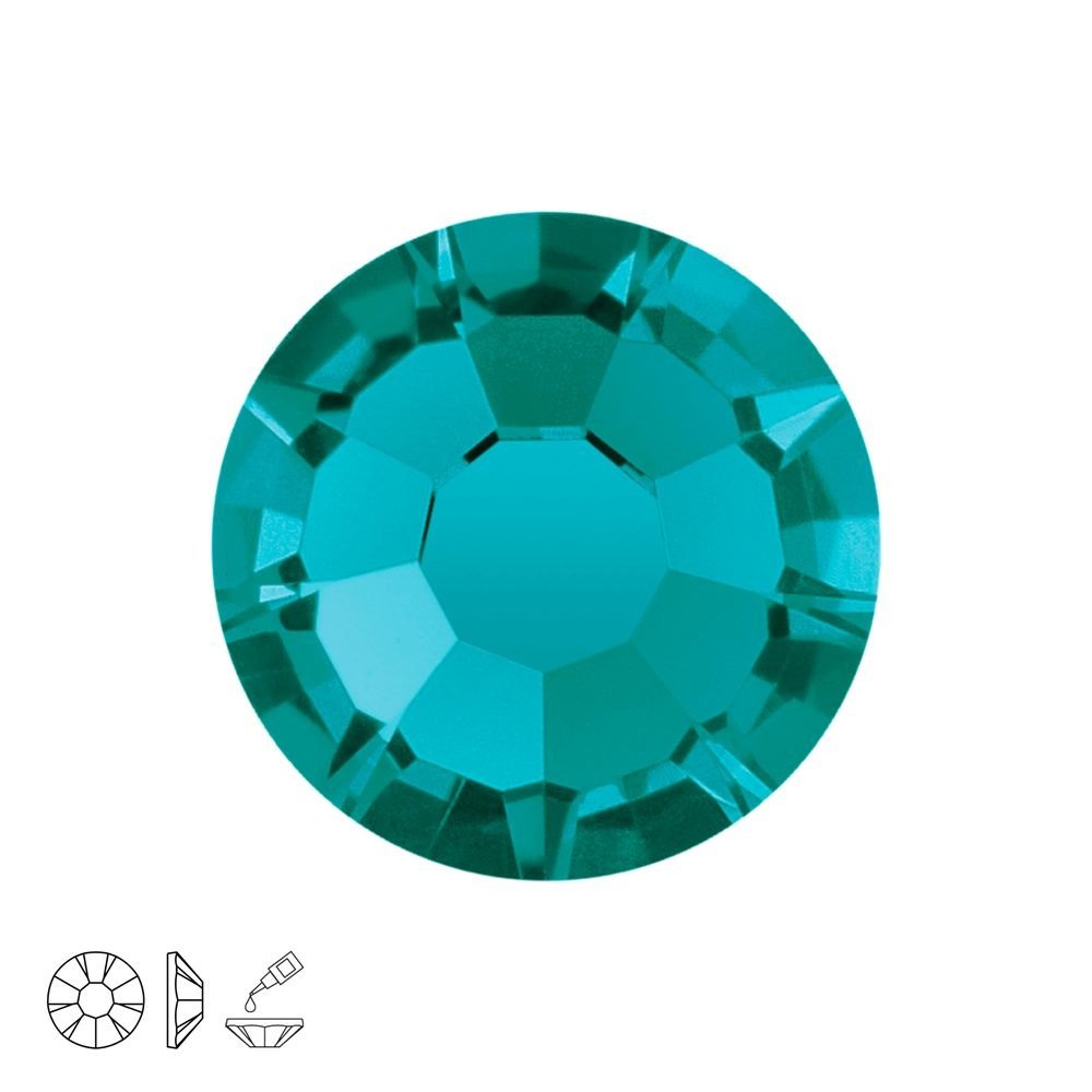 PRECIOSA a.s. Preciosa MC nalepovací šatonová růže MAXIMA SS16 Blue Zircon - 24 ks