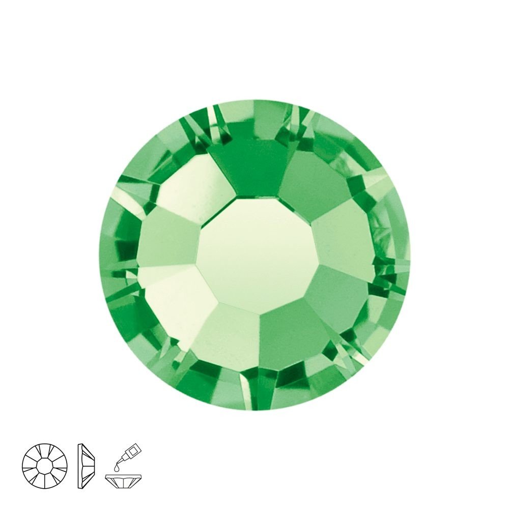 PRECIOSA a.s. Preciosa MC nalepovací šatonová růže MAXIMA SS16 Peridot - 24 ks