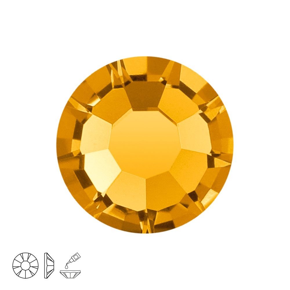 PRECIOSA a.s. Preciosa MC nalepovací šatonová růže MAXIMA SS16 Topaz - 24 ks