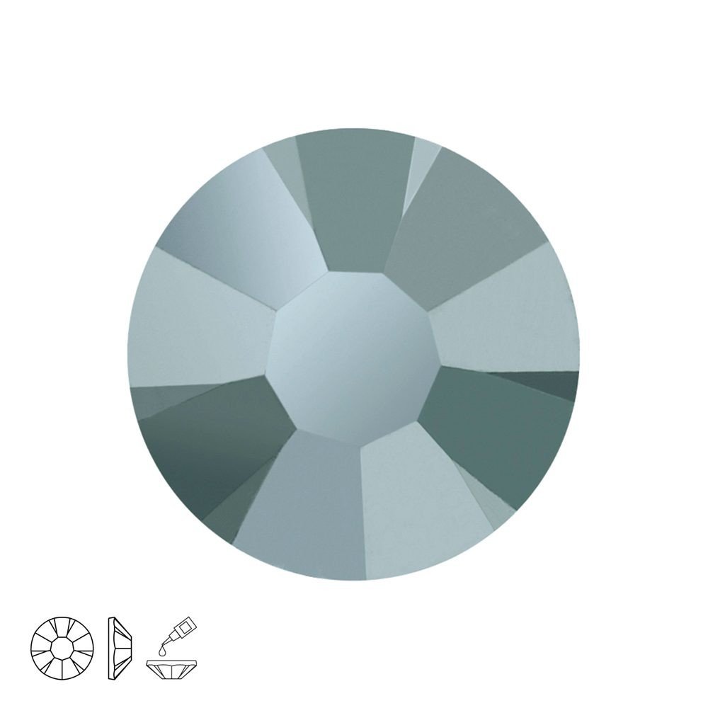 PRECIOSA a.s. Preciosa MC nalepovací šatonová růže MAXIMA SS20 Jet Hematite - 24 ks