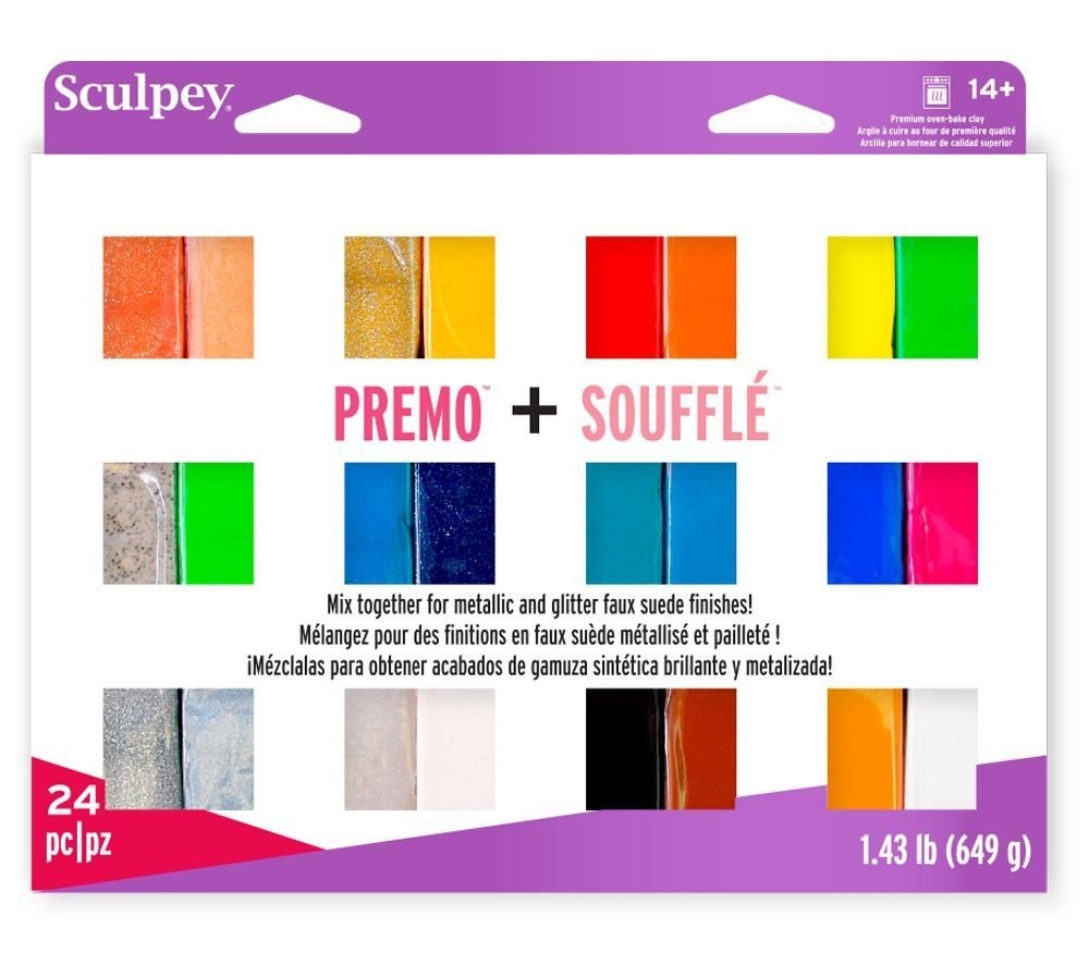 Sculpey PREMO & SOUFFLÉ sada 649g 24 barev - 1 sada