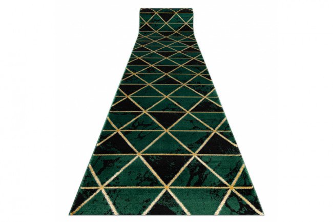 Běhoun EMERALD exkluzivní 1020 glamour, marmur, trojúhelníky zelený/zlatý