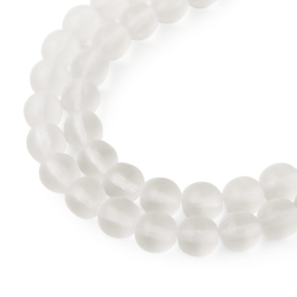 Skleněné mačkané kuličky 8mm Crystal Matt - 110 ks