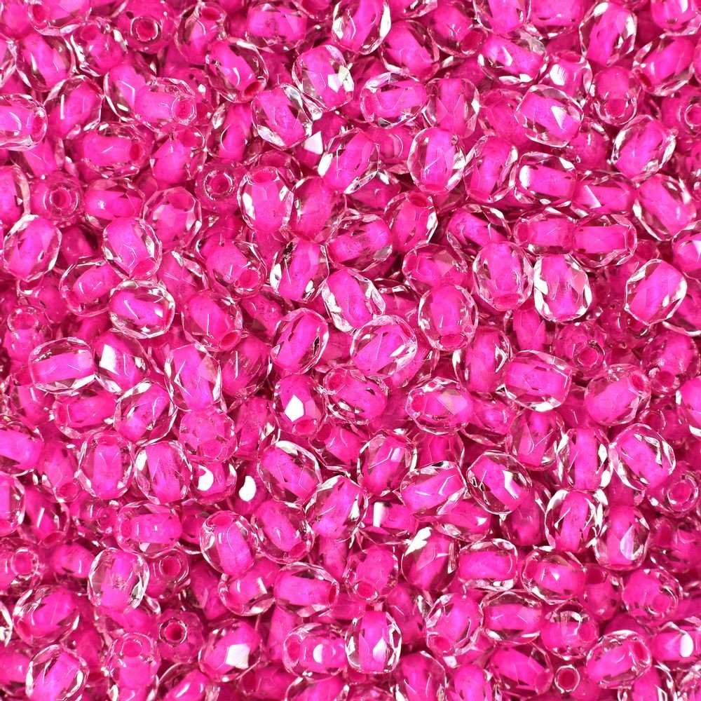 Broušené korálky 3mm Crystal Rose Lined - 300 ks