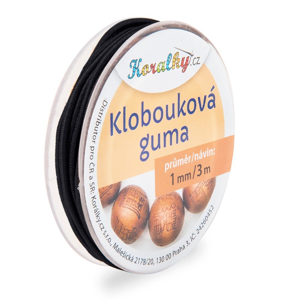 Manumi Klobouková guma 1mm/3m černá č.12 - 1 ks