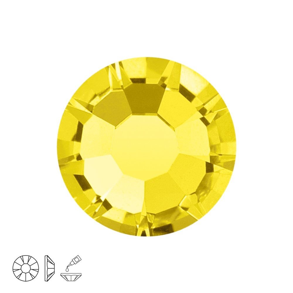 PRECIOSA a.s. Preciosa MC nalepovací šatonová růže MAXIMA SS16 Citrine - 24 ks