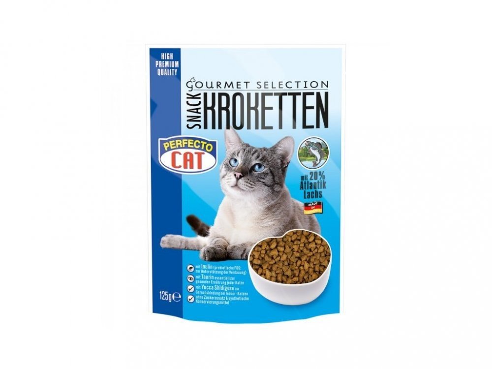 Perfecto Cat Kroketten snack 20% s atlatnským lososem 125g