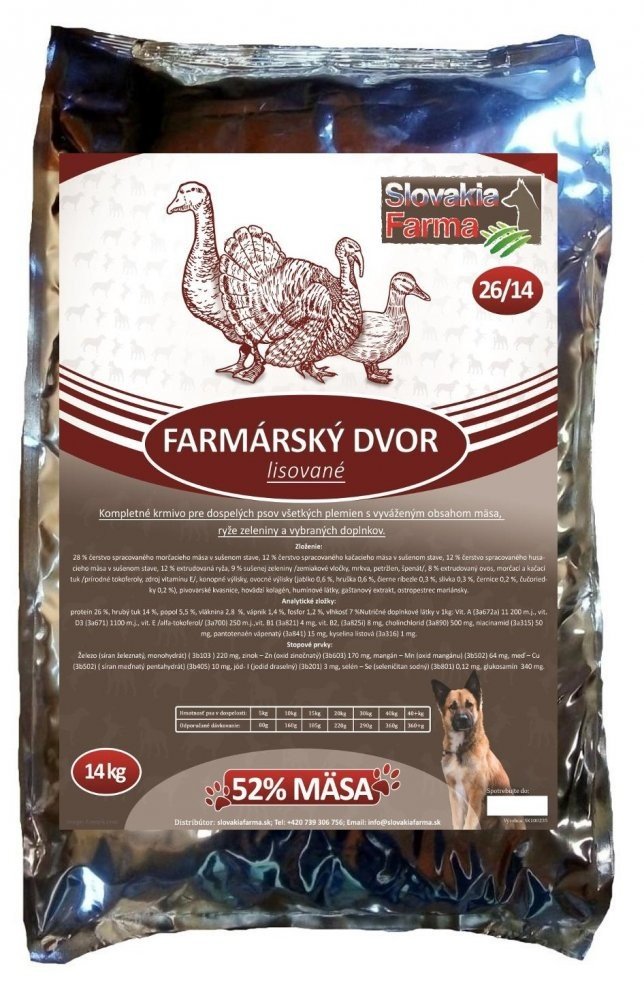 Lisované hypoalergenní Granule Slovakia Farma - Farmárský dvor 26/14 - 14 kg