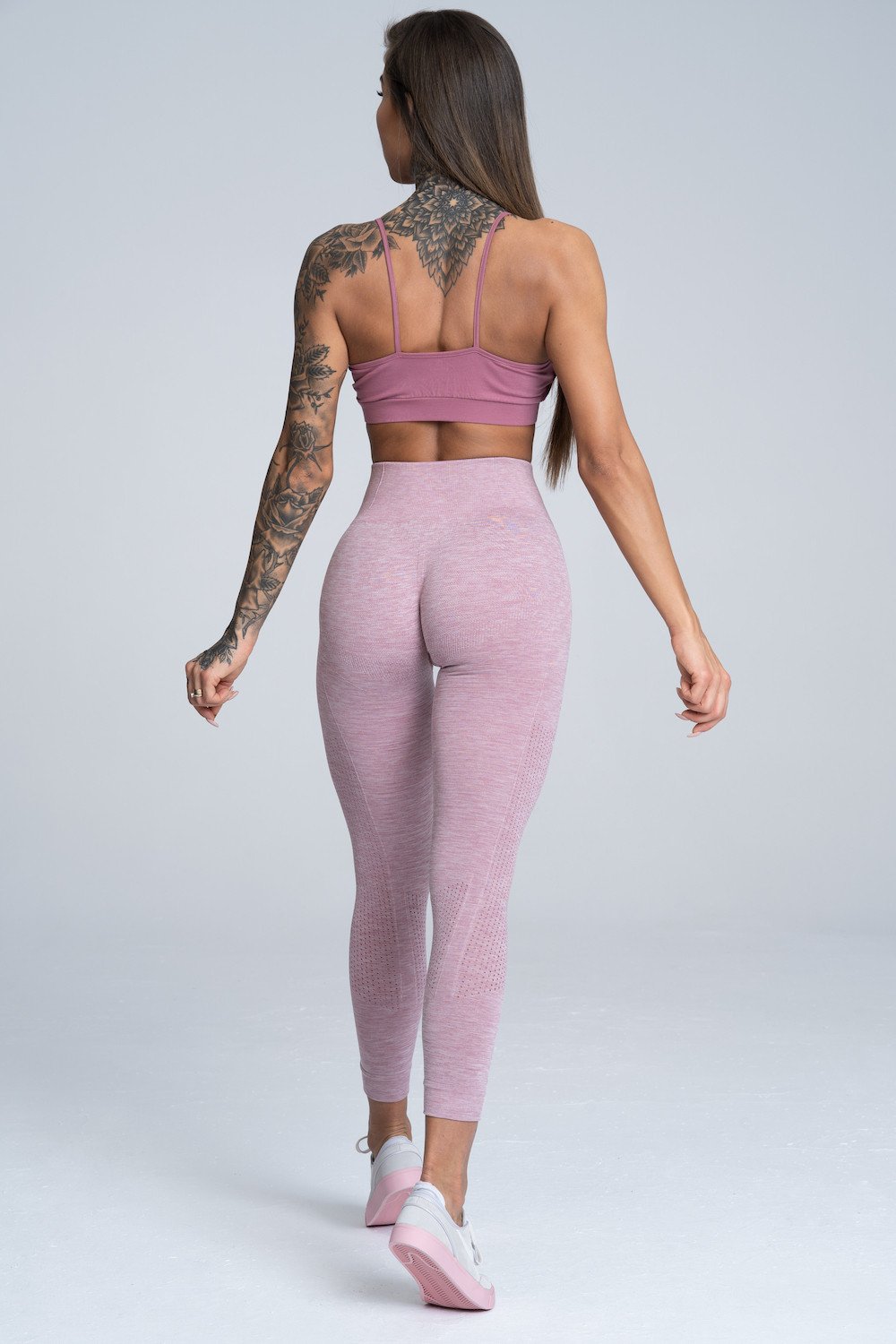 Gym Glamour Legíny Bezešvé Pink Melange Barva: Růžová, Velikost: XS