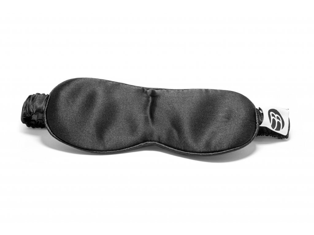 BrainMax Anatomicky tvarovaná maska na spaní (černá) SATÉN