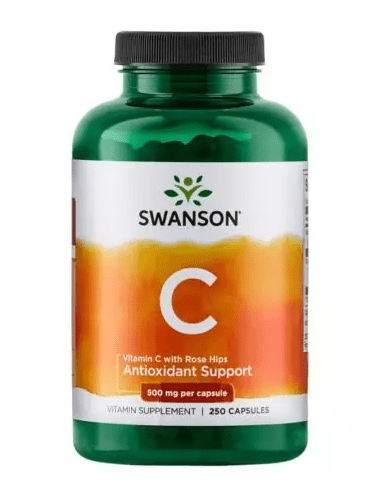 Vitamín C s šípkem 250 kapslí 500mg/50mg - Swanson - EXP 10/2022