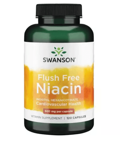 Vitamín B3 Flush-Free 120 kapslí 500mg - Swanson - EXP 07/2022