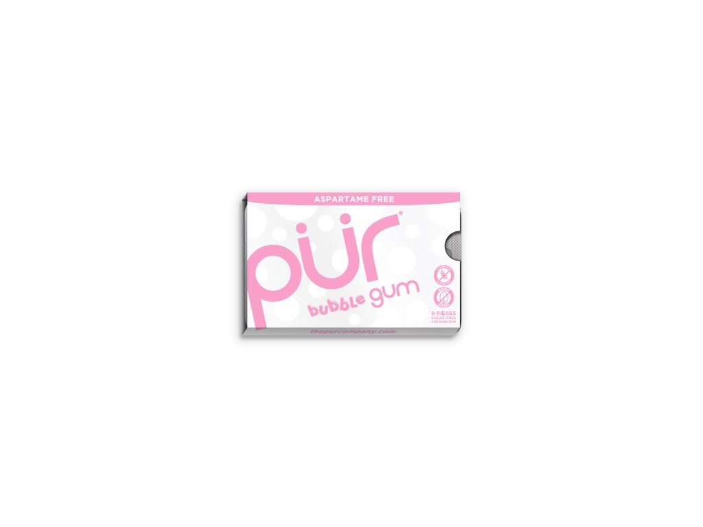 The PÜR Company Přírodní žvýkačky bez aspartamu a cukru - Bubblegum | PÜR Množství: 9 ks