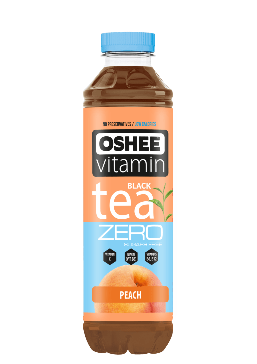 OSHEE Vitamin Black Tea Zero 555 ml nesycený čajový nápoj bez kalorií s vitaminy - EXP: 18.11.2022
