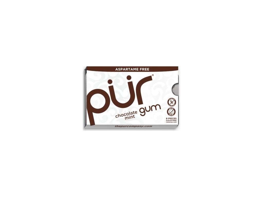 The PÜR Company Přírodní žvýkačky bez aspartamu a cukru - Mint Chocolate | PÜR Množství: 9 ks