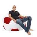 Sedací vak fotbalový míč bílo-červený EMI