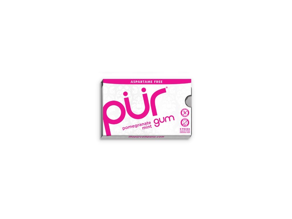 The PÜR Company Přírodní žvýkačky bez aspartamu a cukru - Pomegranate Mint| PÜR Množství: 9 ks