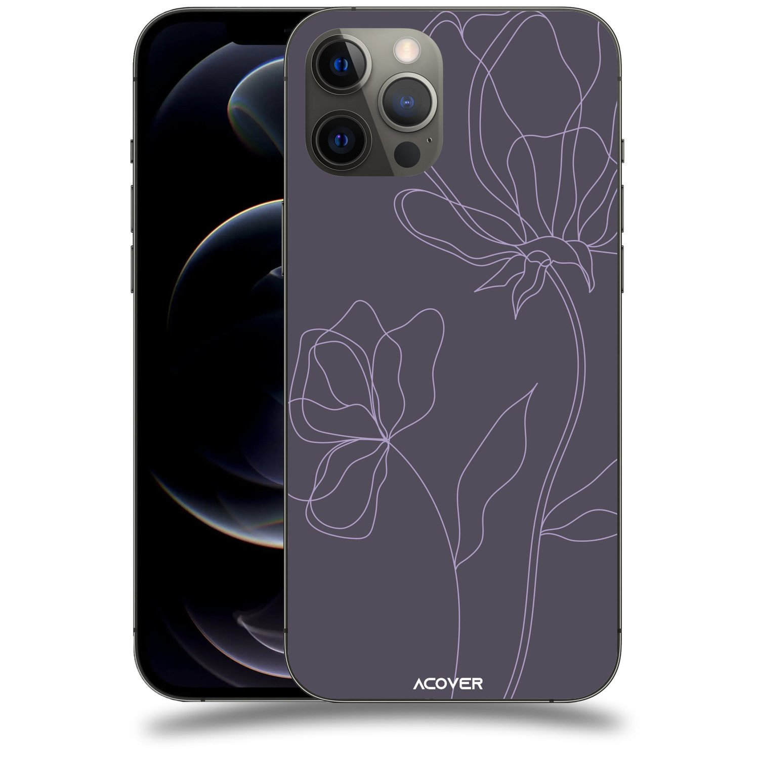 ACOVER Kryt na mobil Apple iPhone 12 Pro Max s motivem Line Flower II