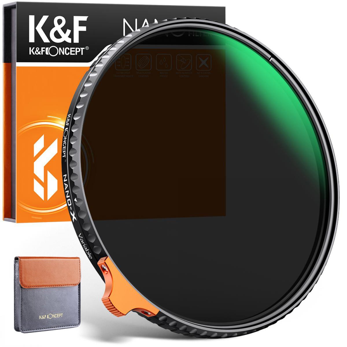 Kf Filtr šedý 62mm Nastavitelný ND2-ND400 fader Pro