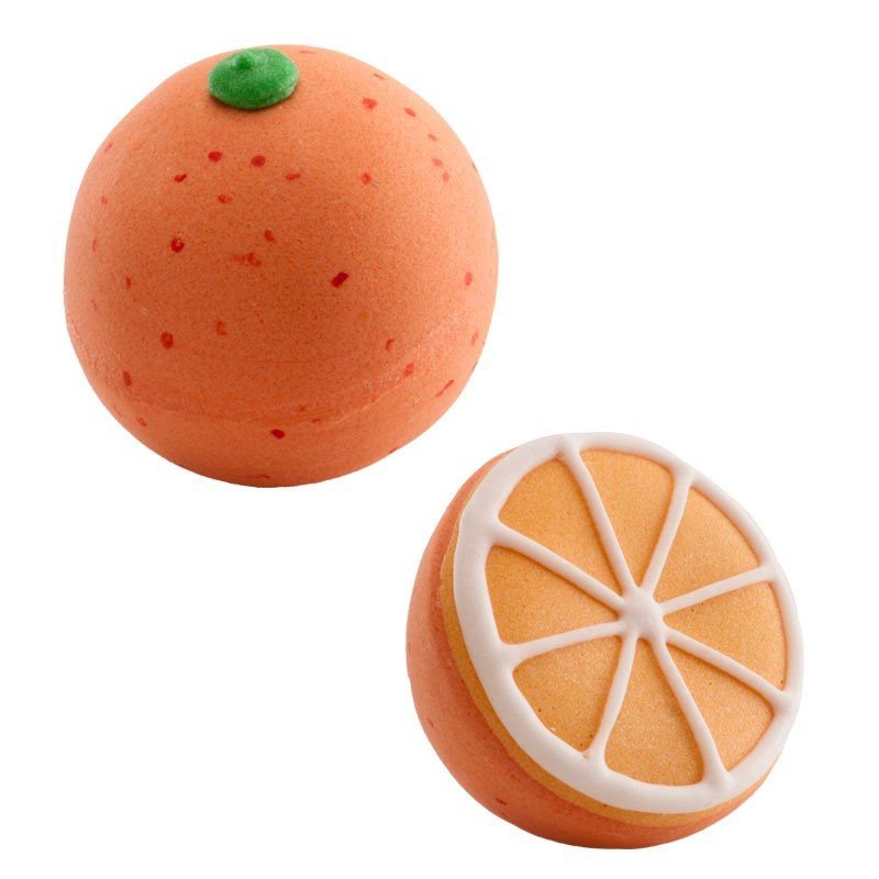Dekora Cukrová dekorace 3D - pomeranč - celý / půlka - 2ks